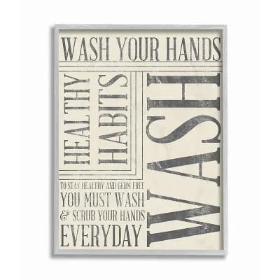 Stupell Home Decor Wash Your Hands Framed Giclee Texturized Art