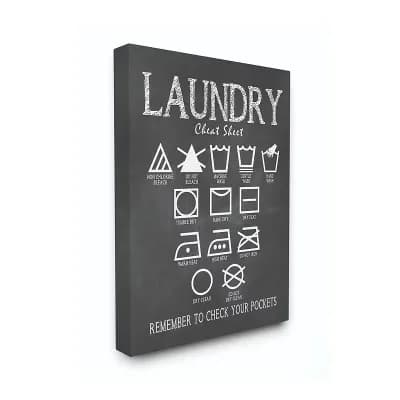 Stupell Home Decor Laundry Cheat Sheet Canvas Wall Art