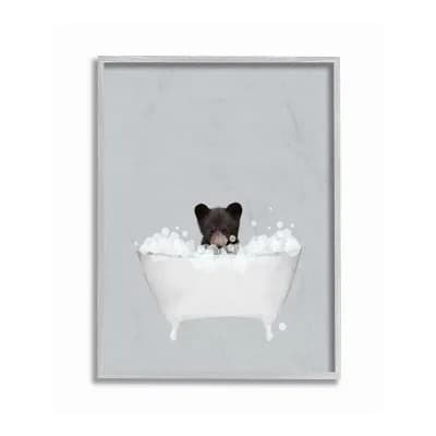 Stupell Home Decor Bear Bath Framed Wall Art - Size 11x14