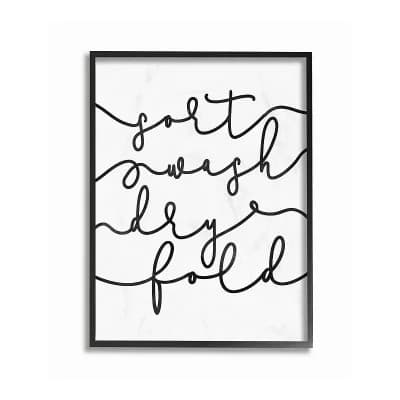 Stupell Home Decor Sort Wash Dry Fold Laundry Framed Wall Art - Size 24x30