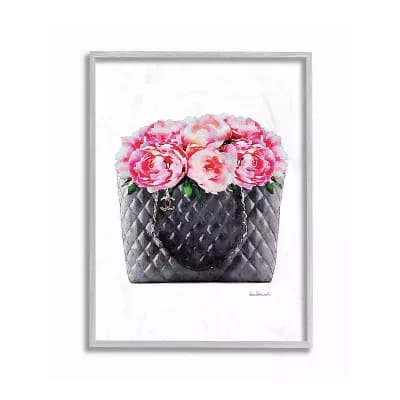 Stupell Home Decor Pink Flower Purse Glam Framed Wall Art - Size 11x14