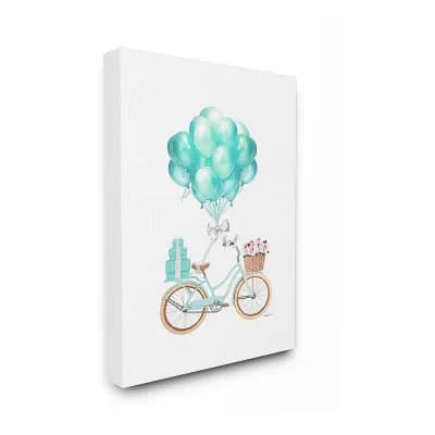 Stupell Home Decor Blue Balloon Bike Canvas Wall Art