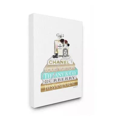 Stupell Home Decor Bookstack Fashion Canvas Wall Art