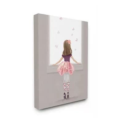 Stupell Home Decor Little Ballerina Butterfly Canvas Wall Art