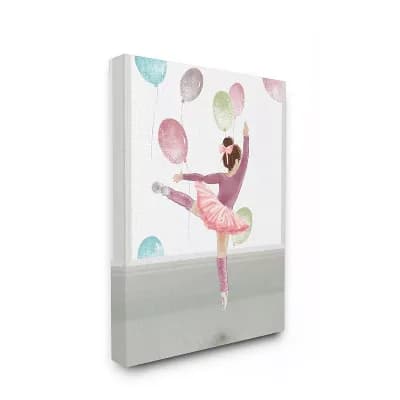Stupell Home Decor Jumping Ballerina Canvas Wall Art