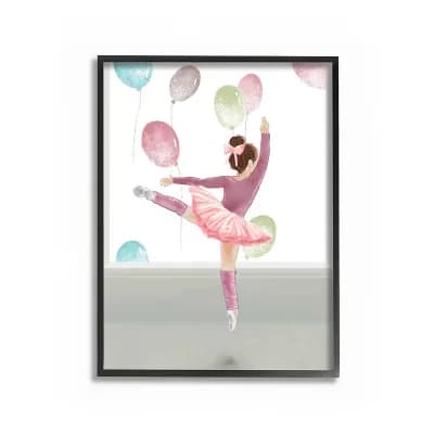 Stupell Home Decor Jumping Ballerina Framed Wall Art