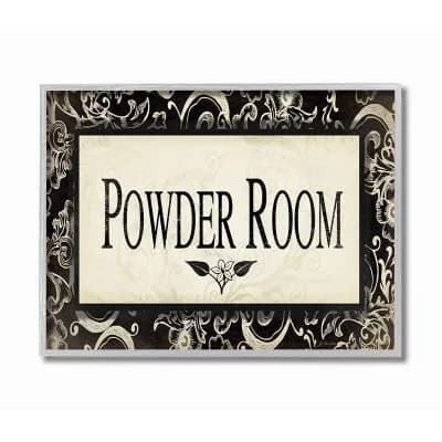 Stupell Home Decor Powder Room Bathroom Framed Wall Art- Size 16x12