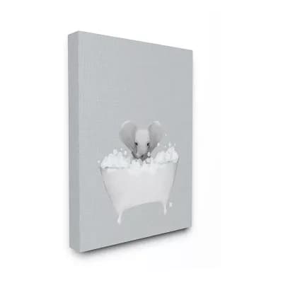 Stupell Home Decor Elephant Bath Canvas Wall Art