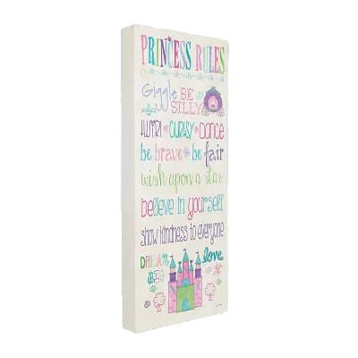 Stupell Home Decor Princess Rules Canvas Wall Art - Size: 20X48