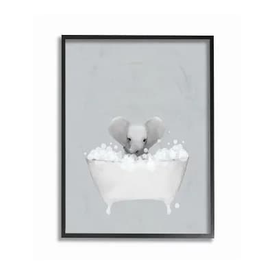 Stupell Home Decor Elephant Bath Framed Wall Art - Size 24x30