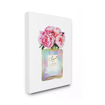 Stupell Home Decor Pink Flower Perfume Canvas Wall Art