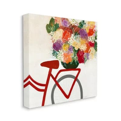 Stupell Home Decor Bicycle Seat Bouquet Canvas Wall Art