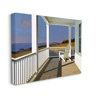 Stupell Home Decor Cottage Porch Scene at Sunset Coastal Wall Art