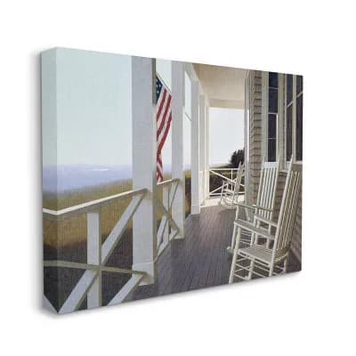 Stupell Home Decor Americana Rocking Chair Cape Porch Wall Art