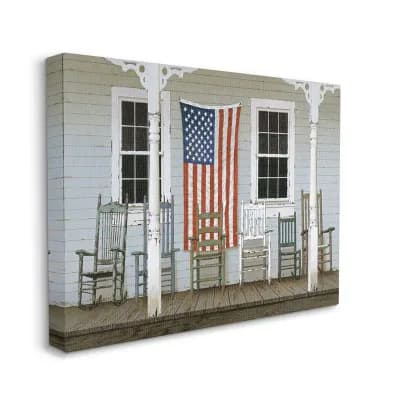 Stupell Home Decor Distressed Rocking Chair Porch Americana Wall Art