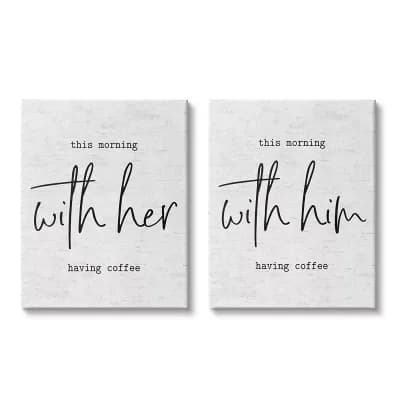 Stupell Home Decor This Morning With Him and Her Wall Art 2 pc Set