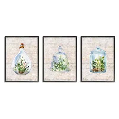 Stupell Home Decor Enclosed Succulent Jars Wall Art 3 pc Set