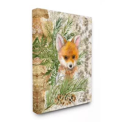 Stupell Home Decor Rustic Baby Fox Canvas Wall Art