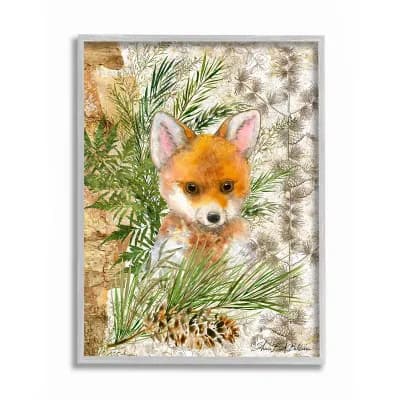 Stupell Home Decor Rustic Baby Red Fox Framed Wall Art - Size: 16X20