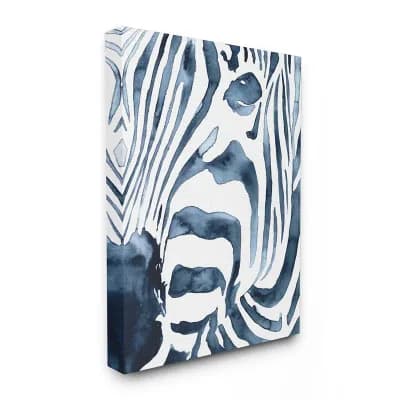 Stupell Home Decor Blue Zebra Canvas Wall Art