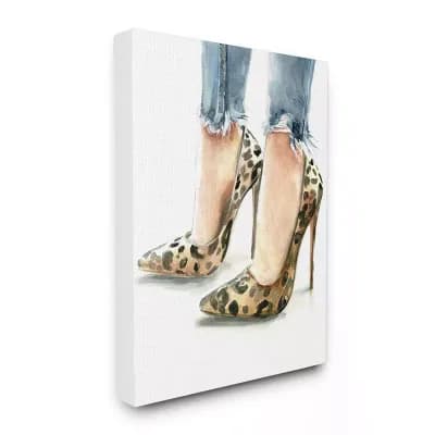 Stupell Home Decor Cheetah Print Heels Canvas Wall Art - Size: 24X30