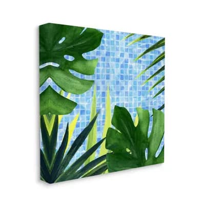 Stupell Home Decor Tropical Poolside Greenery Canvas Wall Art