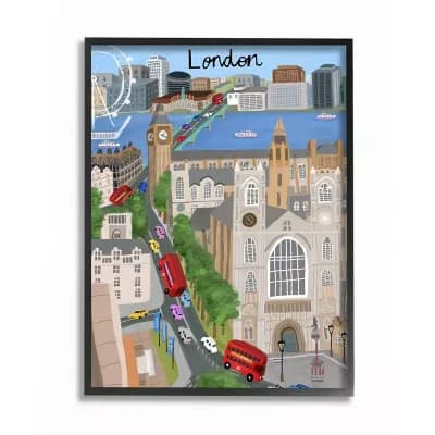 Stupell Home Decor London Framed Wall Art