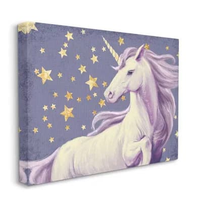 Stupell Home Decor Unicorn in Starry Night Canvas Wall Art - Size: 36X48