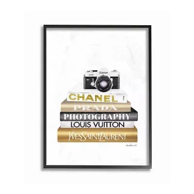Stupell Home Decor Camera Bookstack Framed Wall Art- Size 24x30