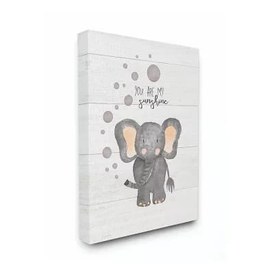 Stupell Home Decor You Are My Sunshine Elephant Canvas Wall Art