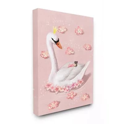 Stupell Home Decor Nursery Swan Princess Unframed Canvas Wall Art