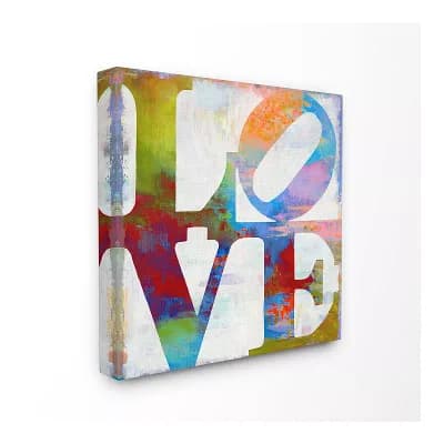 Stupell Home Decor Love Rainbow Canvas Wall Art - Size 30x30