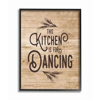 Stupell Home Decor Kitchen Dancing Framed Canvas Wall Art - Size 24x30