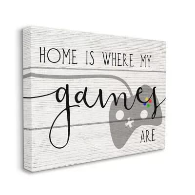 Stupell Home Decor Home is Where My Games Are Quote Wall Art