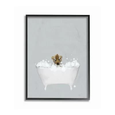 Stupell Home Decor Tiger Bath Framed Wall Art