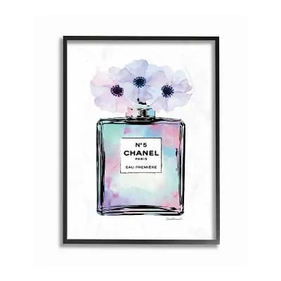 Stupell Home Decor Purple Flower Perfume Glam Framed Wall Art- Size 11x14