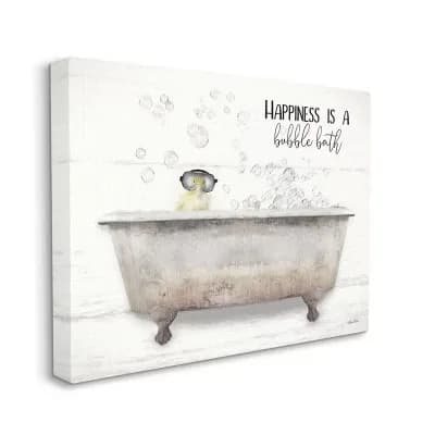 Stupell Home Decor Happiness is a Bubble Bath Canvas Wall Art- Size X-Large