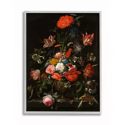 Stupell Home Decor Regal Floral Bouquet Butterfly Framed Wall Art - Size 11x14