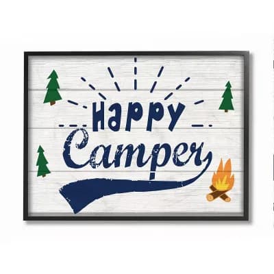 Stupell Home Decor Bright Rustic Sign Happy Camper Wall Art