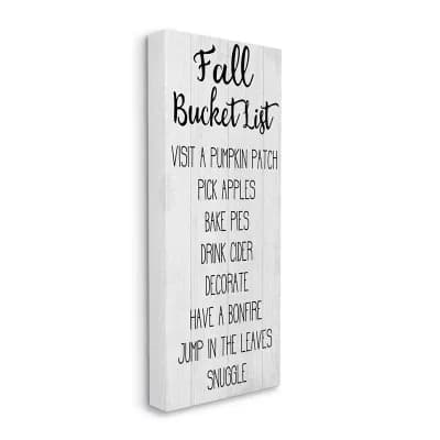 Stupell Home Decor Fall Bucket List Sign Wall Art - Size: 20X48