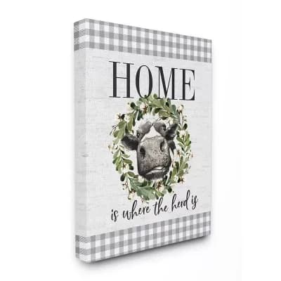 Stupell Home Decor Home Herd Cow Canvas Wall Art - Size 30x40