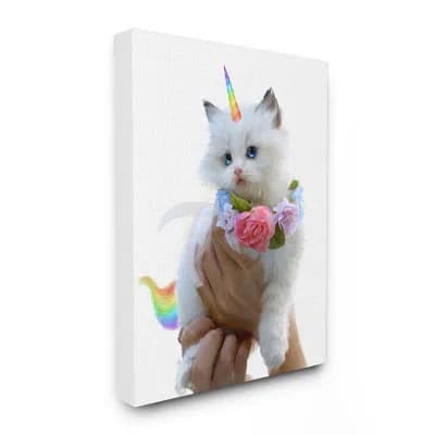 Stupell Home Decor Floral Kitten Wall Art