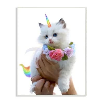Stupell Home Decor Floral Kitten Wall Art - Size 10x15