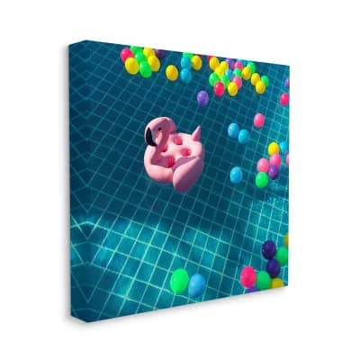 Stupell Home Decor Poolside Flamingo Canvas Wall Art