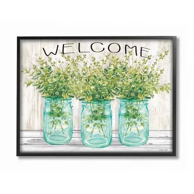 Stupell Home Decor Country Welcome Black Framed Wall Art - Size: 24X30