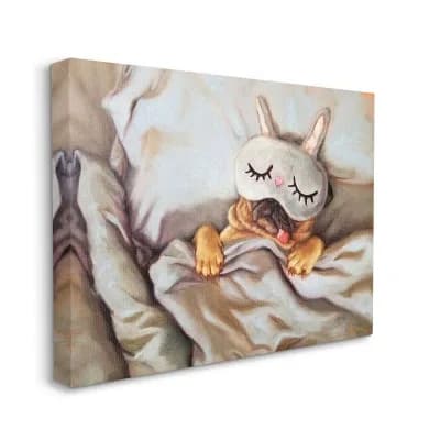 Stupell Home Decor Dog Nap Relaxation Pet Animal Humor Self-Care Wall Art - Size 36x48