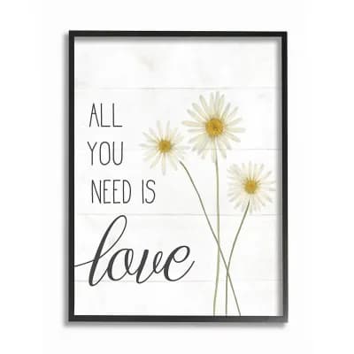 Stupell Home Decor All You Need Is Love Framed Wall Art - Size: 24X30