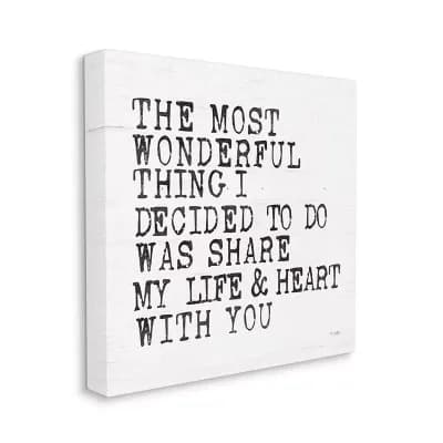 Stupell Home Decor Wonderful Thing to Share My Life Inspirational Love Quote Wall Art - Size 36x36