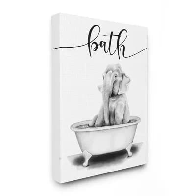 Stupell Home Decor Elephant Bath Wall Art