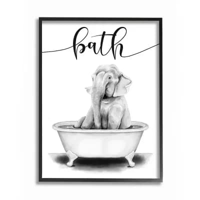 Stupell Home Decor Elephant Bath Wall Art - Size: 24X30